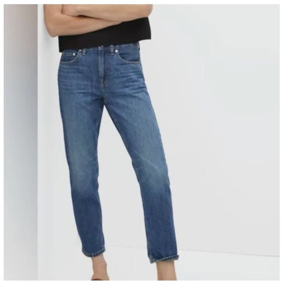 Everlane Women’s Medium Wash The High Rise Slim Straight Jean Stretch Size 26